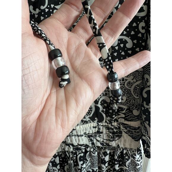 ASSORTI FOR SUSAN FREIS Vtg 80s Floral Georgette Smocked Waist Midi Dress L/XL - Picture 9 of 16